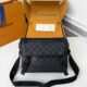 LV VOYAGER Small Black Floral Postman Bag M1251 Size: 2.5*11*33