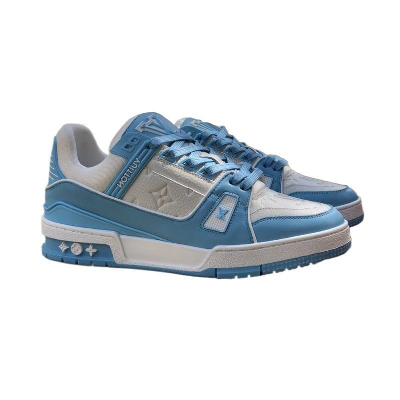 L*uis V*itton Trainer Low White Sky Blue 1AA6X3