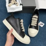 R*ck O*ens Strobe Leather Megalace Low Black Milk - Image 4