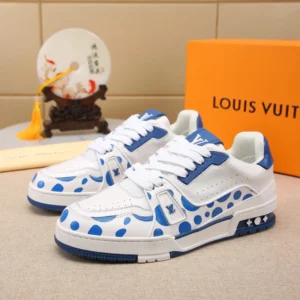 L*uis V*itton x Yayoi Kusama Trainer White Blue - Image 3
