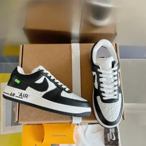 L*uis V*itton x Nike Air Force 1 Black White - Image 3