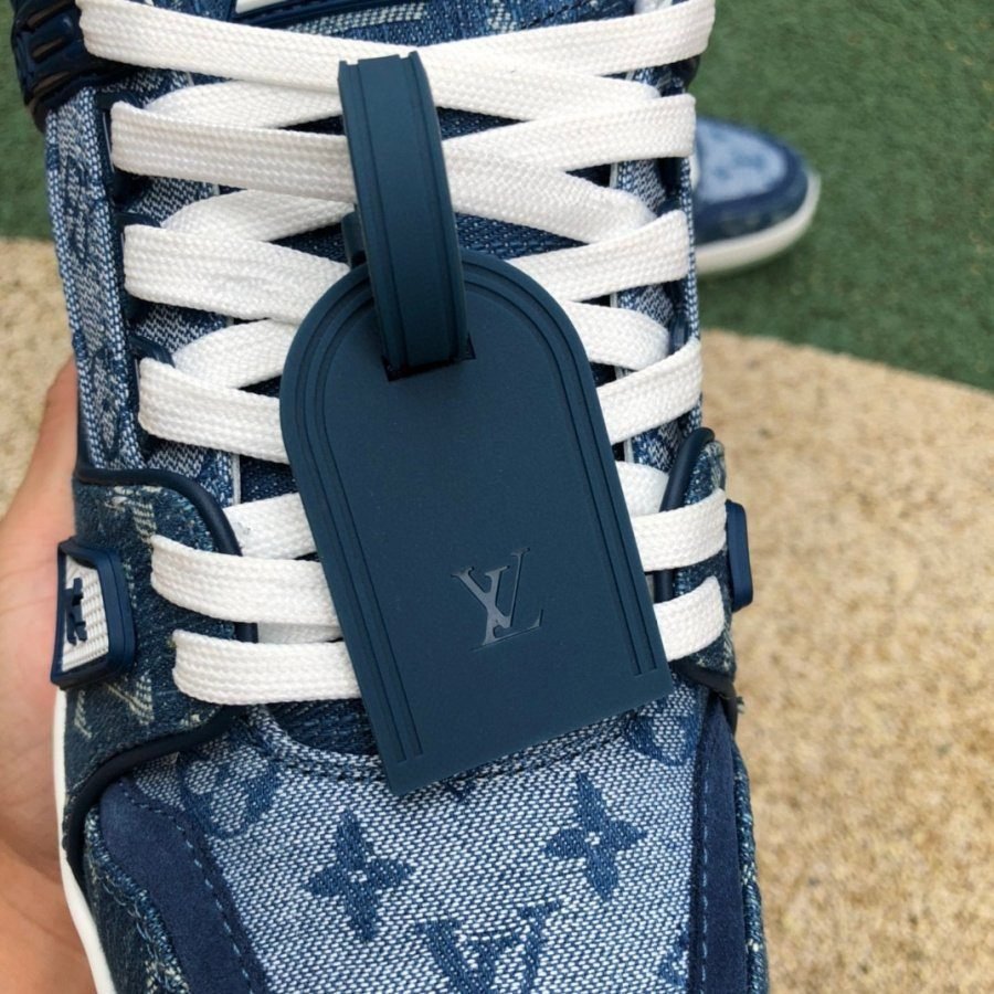 L*uis V*itton Trainer Sneaker Denim Monogram 1A7S53 - Image 11