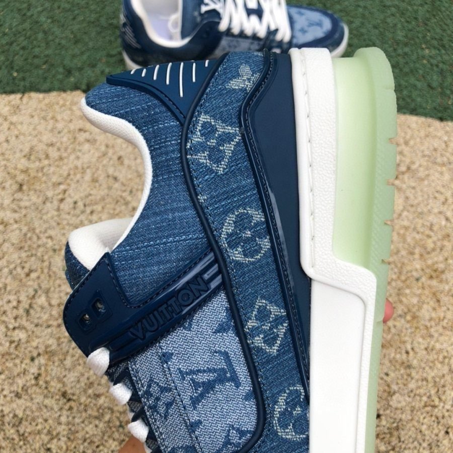 L*uis V*itton Trainer Sneaker Denim Monogram 1A7S53 - Image 6