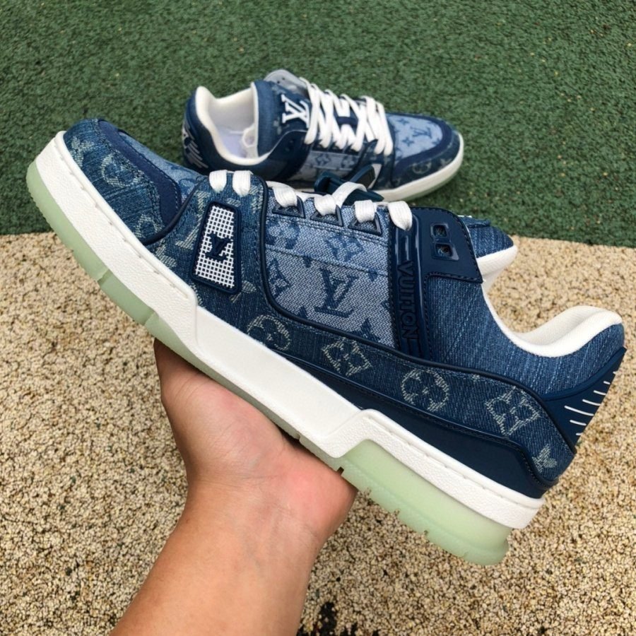 L*uis V*itton Trainer Sneaker Denim Monogram 1A7S53 - Image 8