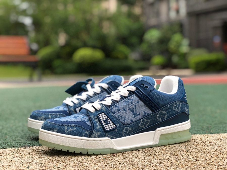 L*uis V*itton Trainer Sneaker Denim Monogram 1A7S53 - Image 10