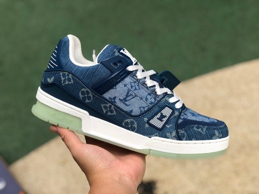 L*uis V*itton Trainer Sneaker Denim Monogram 1A7S53 - Image 2