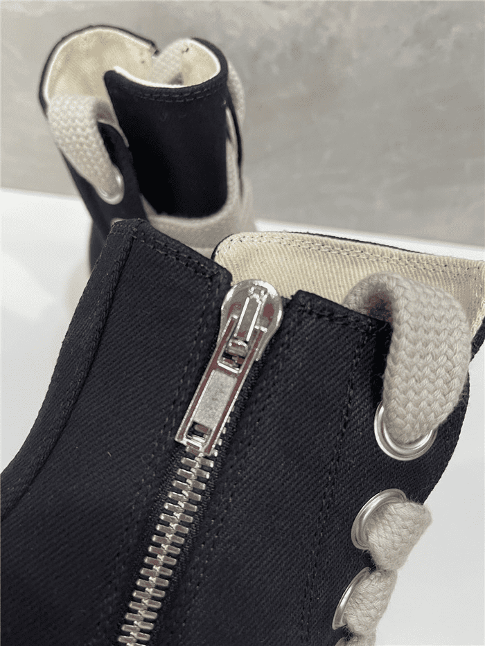 R*ck O*ens DRKSHDW Fogachine Cotton Denim Megalace High Black Milk - Image 10