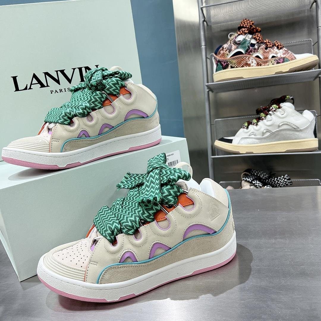 Lanvin Curb Sneaker Beige Pink - Image 5