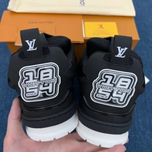 L*uis V*itton LV Skate Sneaker Black Black White - Image 8