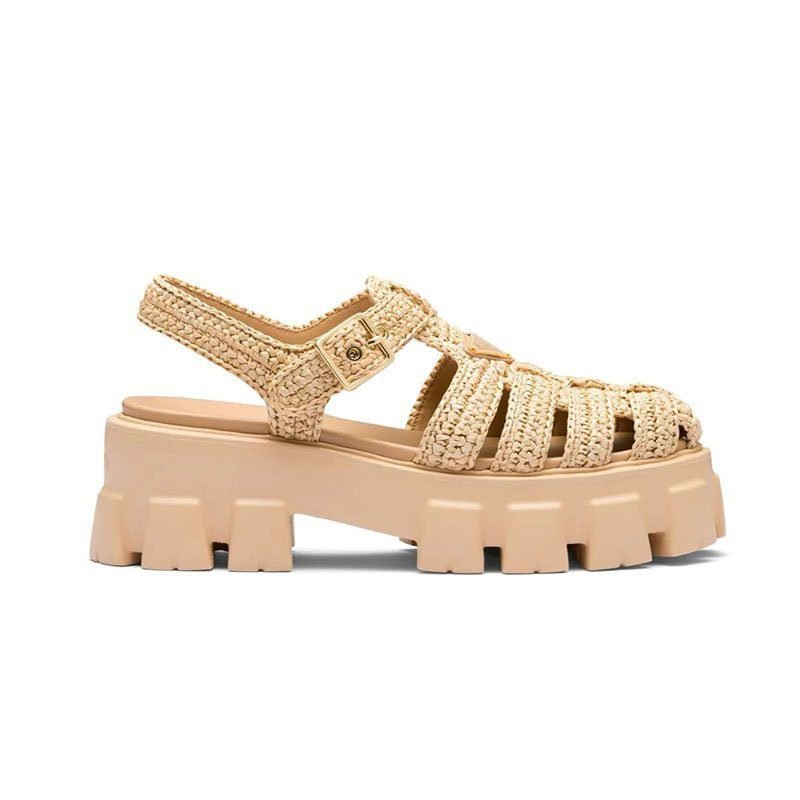 Monolith raffia sandals