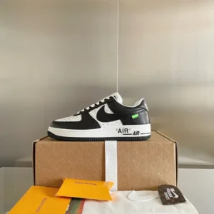 L*uis V*itton x Nike Air Force 1 Black White - Image 2