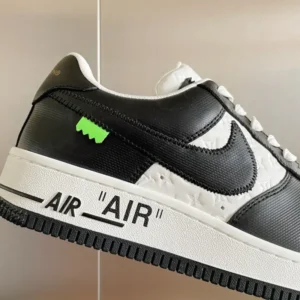 L*uis V*itton x Nike Air Force 1 Black White - Image 6