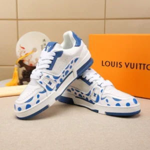 L*uis V*itton x Yayoi Kusama Trainer White Blue - Image 6