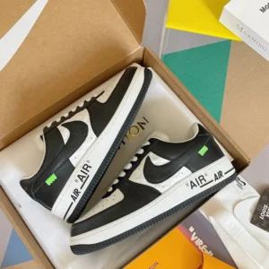 L*uis V*itton x Nike Air Force 1 Black White - Image 8