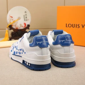 L*uis V*itton x Yayoi Kusama Trainer White Blue - Image 7