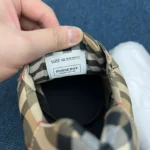 B*rberry Vintage Check Suede Biege White Sneaker - Image 5