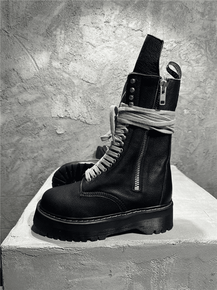 Dr. Martens x R*ck O*ens Strobe Calf Length BootBlack - Image 4