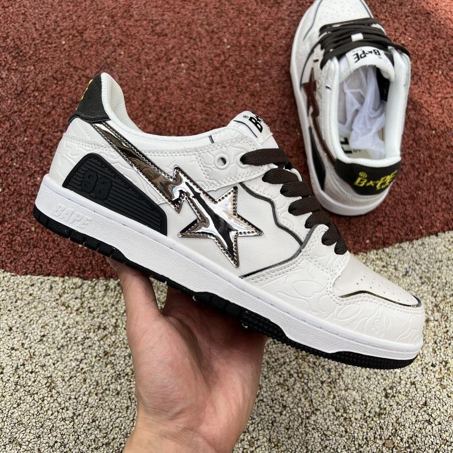 BAPE Sk8 Sta White Metallic Silver - Image 3