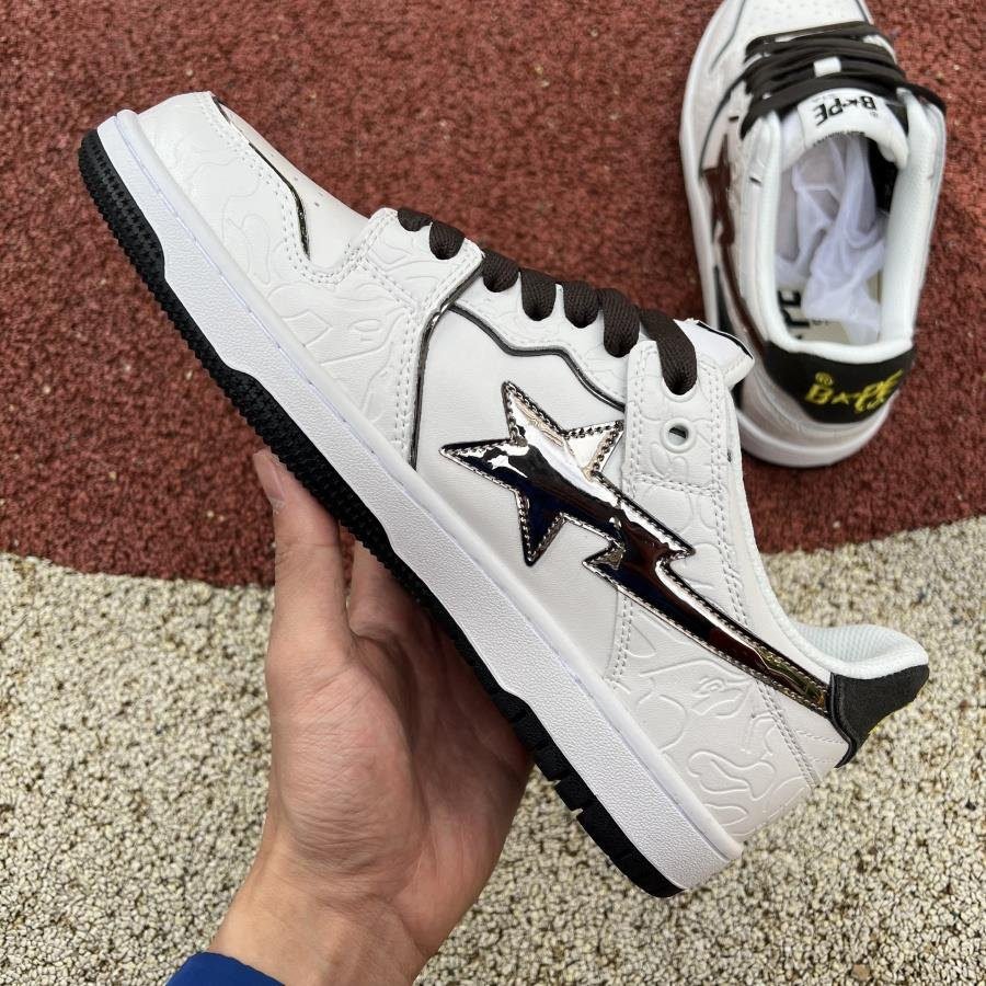 BAPE Sk8 Sta White Metallic Silver - Image 5