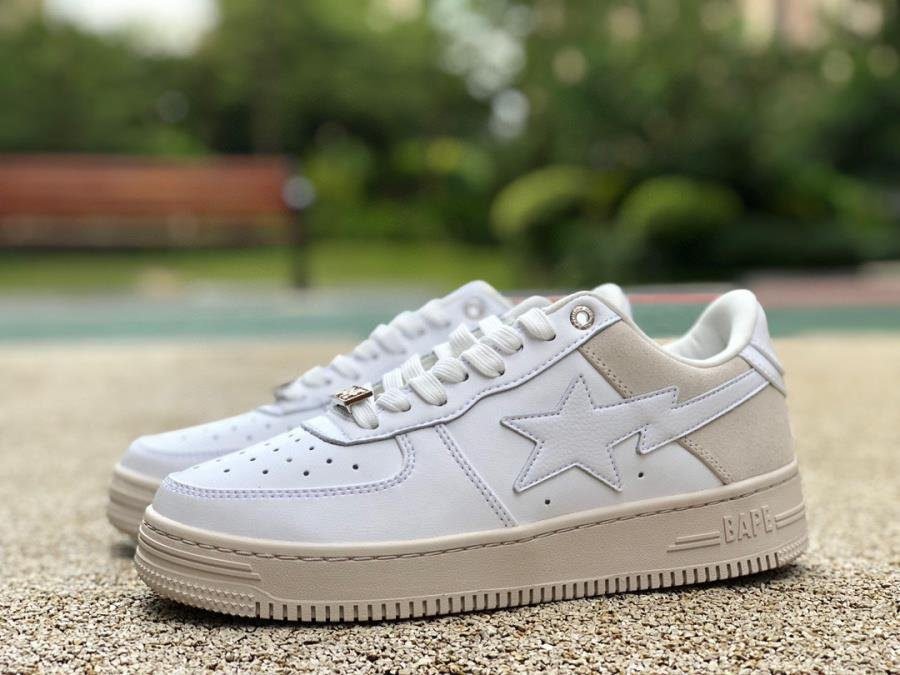 A Bathing Ape Bape Sta Low Suede Heel White - Image 3