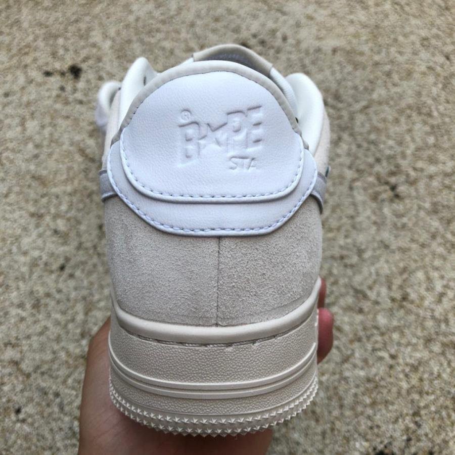 A Bathing Ape Bape Sta Low Suede Heel White - Image 12