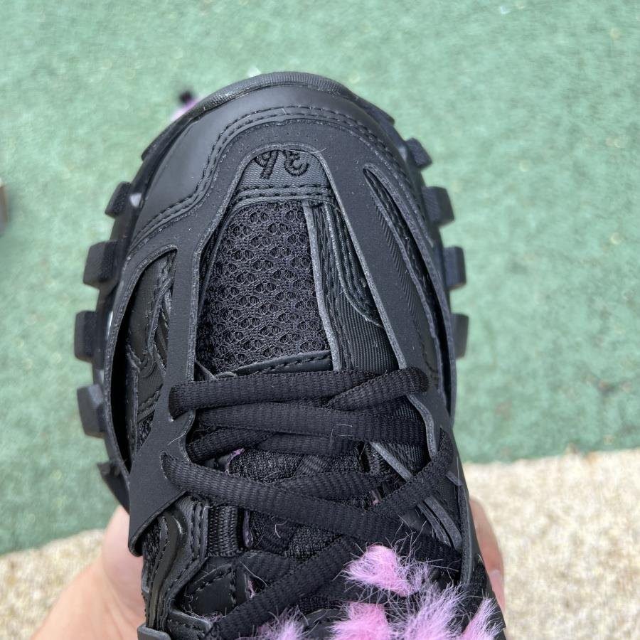 B*lenciaga Track Fake Fur Black Pink - Image 6