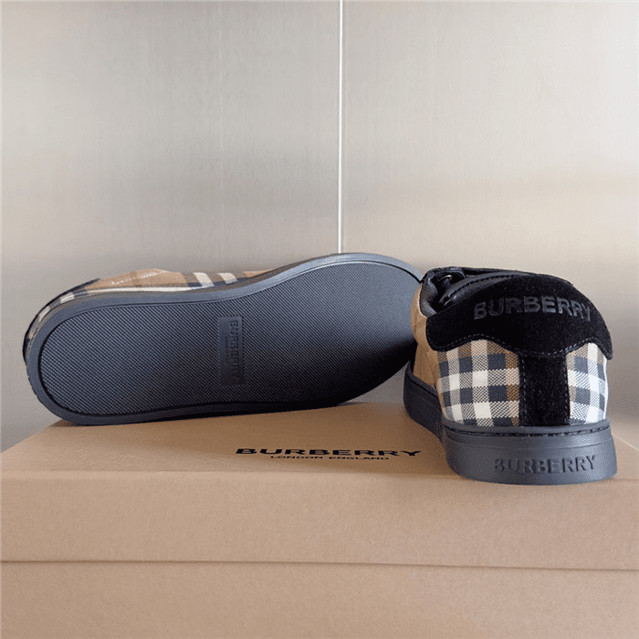 B*rberry Vintage Check Sneaker Beige Black - Image 8