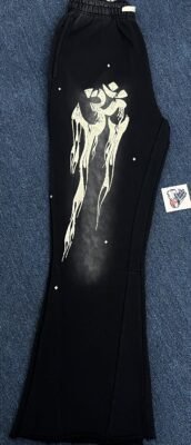 Hellstar Studios Racer Flare Black Sweatpants - Image 3