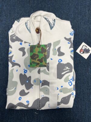 BAPE Space Camo Shark Full Zip Hoodie White - Image 4