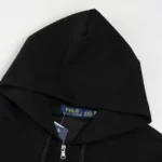 Polo Ralph Lauren Men's Double Knit Full-Zip Hoodie Sweatshirt Black and Red - Image 10