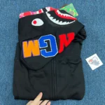 BAPE ABC Camo Shark Zip Hoodie Black Pink - Image 6