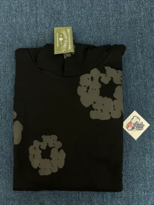 Denim Tears Cotton Wreath Hoodie Black Monochrome - Image 3