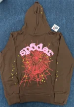 Sp5der Web Hoodie Brown - Image 3