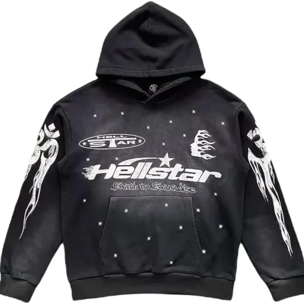 Hellstar Racer Hooded Vintage Black Hoodie