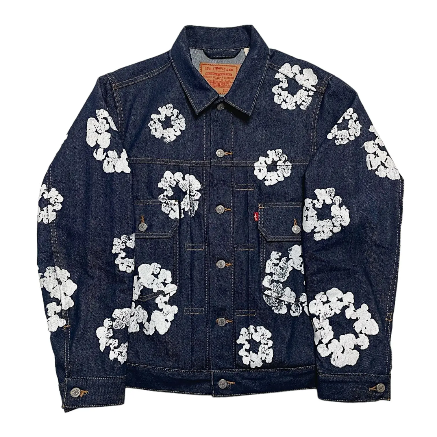 5c64b3f35251402d9315393b4f9d0304 DENIM TEARS TYPE - 2 ALL OVER WREATH RAW Jacket - Image 1