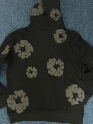 Denim Tears Cotton Wreath Hoodie Black Monochrome - Image 6