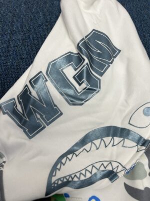 BAPE Space Camo Shark Full Zip Hoodie White - Image 5