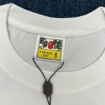 BAPE A Bathing Ape Check by Bathing Tee White/Beige - Image 6