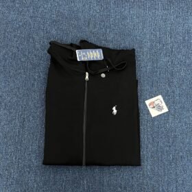 Polo Ralph Lauren Men's Double Knit Full-Zip Hoodie Sweatshirt Black - Image 7