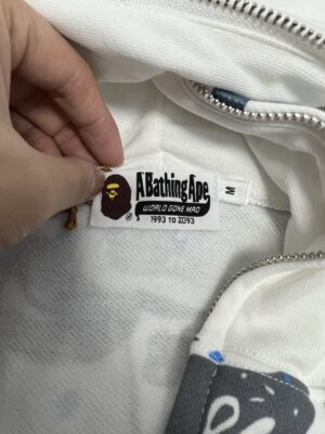 BAPE Space Camo Shark Full Zip Hoodie White - Image 7