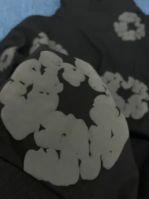 Denim Tears Cotton Wreath Hoodie Black Monochrome - Image 7