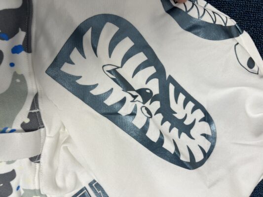 BAPE Space Camo Shark Full Zip Hoodie White - Image 8