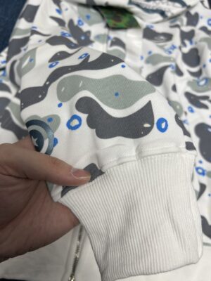 BAPE Space Camo Shark Full Zip Hoodie White - Image 10