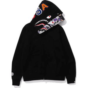 BAPE ABC Camo Shark Zip Hoodie Black - Image 2