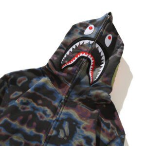 BAPE Honeycomb Transformation Camouflage Shark Hoodie Black & Pattern - Image 10