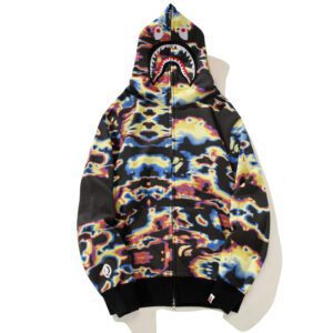BAPE Honeycomb Transformation Camouflage Shark Hoodie Black & Pattern - Image 2