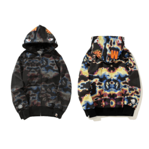 BAPE Honeycomb Transformation Camouflage Shark Hoodie Black & Pattern