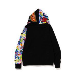 BAPE Multicolor Camouflage Shark Hoodie Black - Image 2