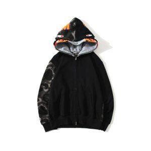 BAPE tiger head double hood camouflage patchwork hoodie - Image 2
