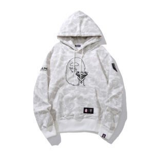 BAPE x Inter Miami CF Camo Pullover Hoodie Pink & Black & White - Image 2